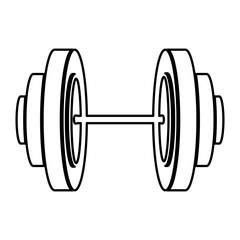 monochrome contour of dumbbell icon vector illustration