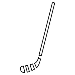 monochrome contour of hockey stick icon vector illustration