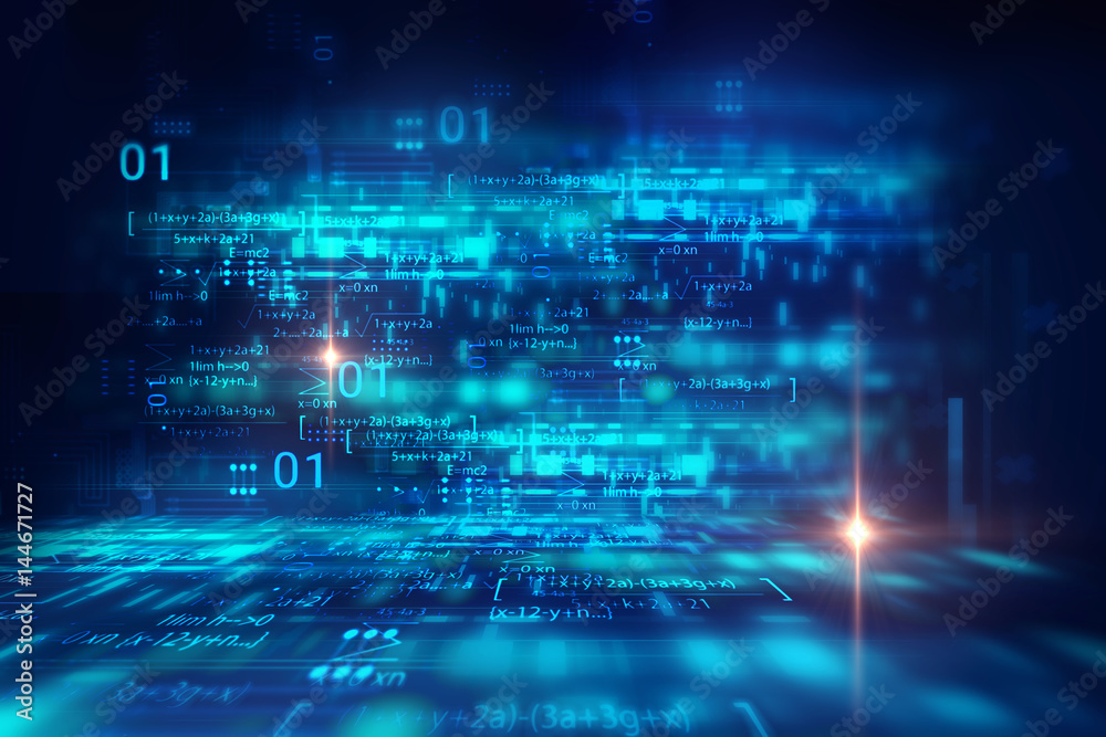 Leinwandbilder digital code number abstract technology background