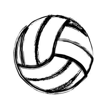 monochrome sketch of volleyball ball vector illustration