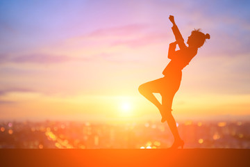 silhouette of businesswoman