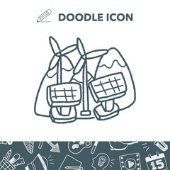 Environmental protection concept;wind energy; saving energy; renewable energy; doodle