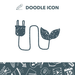 Environmental protection concept; Saving energy to protect our environment; doodle