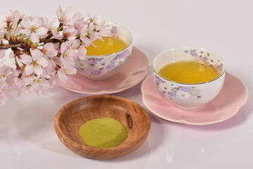 桜と抹茶とお茶