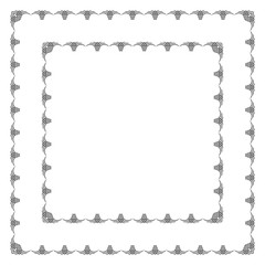 Decorative border frame. Vector square border frame. Abstract black and white geometric ornament,