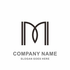 Monogram Letter M Geometric Square Circle Architecture Interior Construction Business Company Stock Vector Logo Design Template