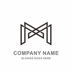 Monogram Letter M Square Triangle Interior Architecture Construction Business Company Stock Vector Logo Design Template 