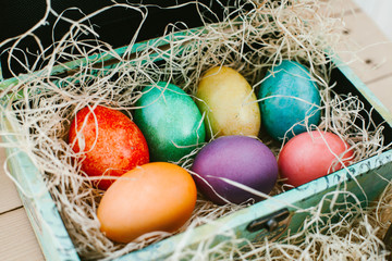 colored eggs for Easter
