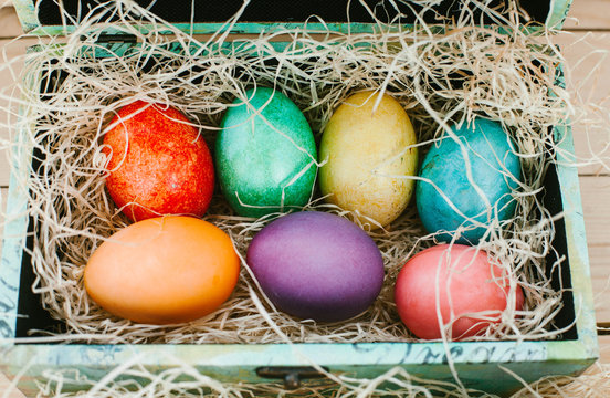 colored eggs for Easter