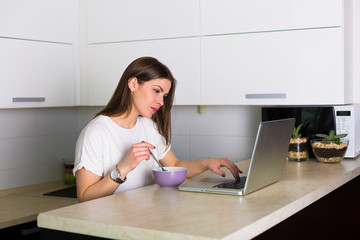 Woman working at the laptop