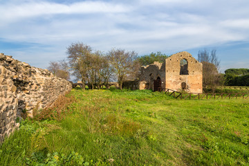 Rome, Italy. Ruins of the villa of brothers-consuls Quintili, II century