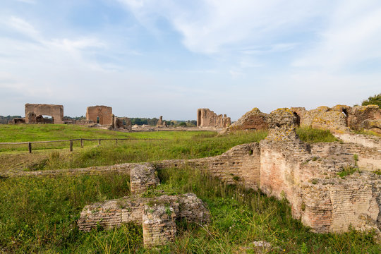 Rome, Italy. Ruins of buildings in the ancient villa Quintili, II century
