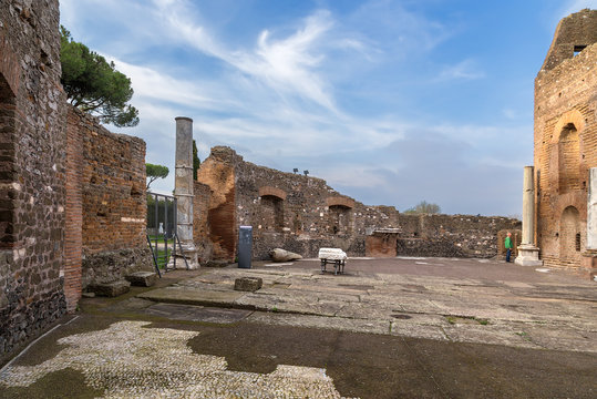 Rome, Italy. Ancient ruins of the villa Quintili, II century