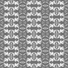 Modern stylish geometric gray and white floral flower pattern for textile, wallpaper, pattern fills, covers, surface, print, gift wrap scrapbooking decoupage Seamless abstract classic pattern