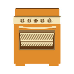 aged silhouette of stove with oven vector illustration