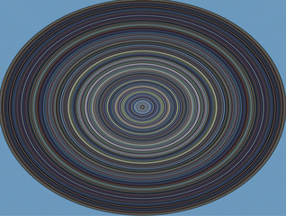 Hypnotic circle, musical plate on blue background