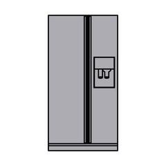 grayscale silhouette of fridge with water dispenser vector illustration