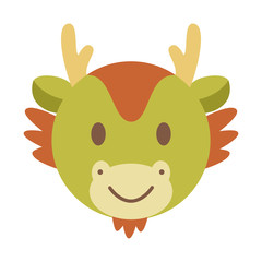 cute dragon face zodiac cartoon