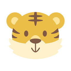 Cute tiger face zodiac cartoon