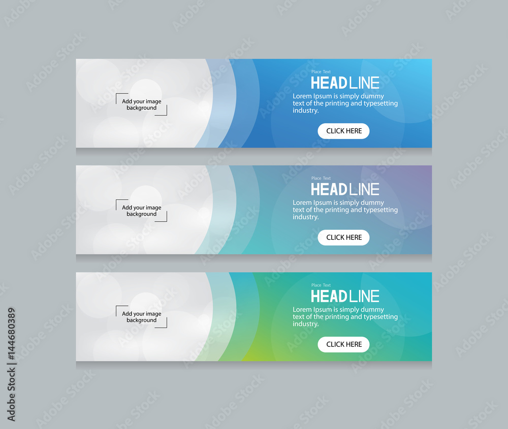 Sticker abstract web banner design template