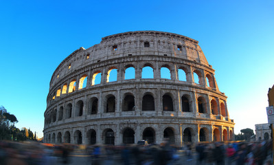 Fototapeta na wymiar Sunset Colosseum on January