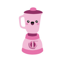 pink color silhouette of cartoon kitchen blender vector illustration