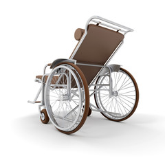 Fototapeta na wymiar Brown Chaise longue wheelchair, back view b