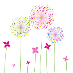 Vector background with creative flowers