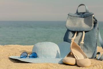 Blurry photo - sea concept. Relax on the beach.