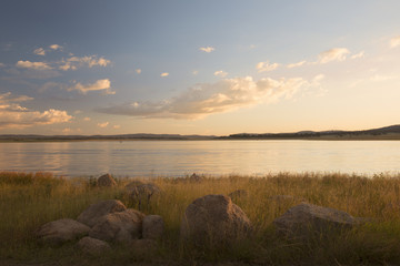 Naklejka premium Lake Leslie near Warwick, Queensland in the late afternoon.