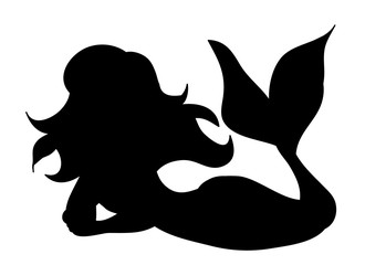silhouette of a mermaid