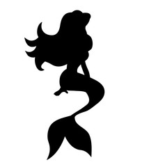 Vector, silhouette of a mermaid