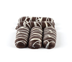 Chocolate biscuit isolated on white background