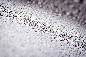closeup to water drops on glass with lighting background
