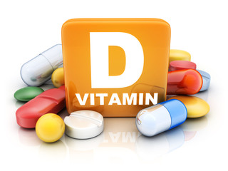 Many tablets and vitamin D - obrazy, fototapety, plakaty
