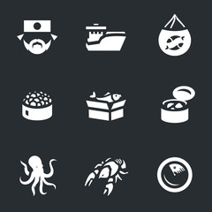 Vector Set of Japan Fishing Icons.