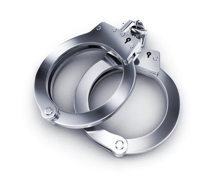 handcuffs on white background