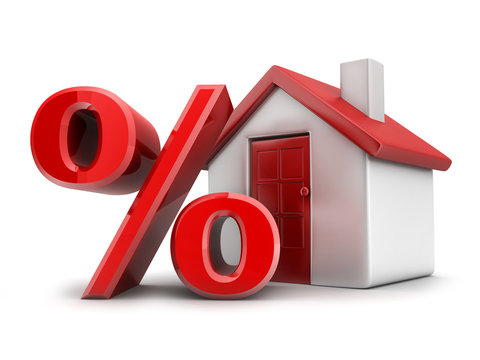 House red and sign percent