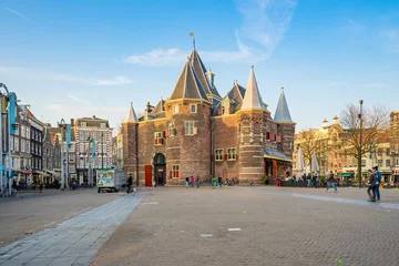 Fotobehang  The Nieuwmarkt in Amsterdam city, Netherlands © orpheus26