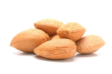  Almonds nuts isolated on white