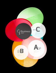 Glass color circles - infographic elements on black