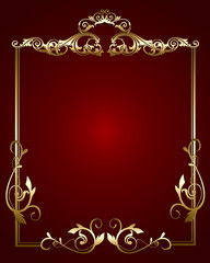 Gold vintage border ornament antique style 