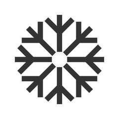 Snowflake. Christmas symbol, black flat icon. Illustration