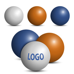 Collection of colorful glossy spheres isolated on white. Vector illustration for your design.