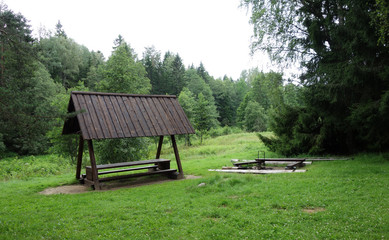 Public resting place for hikers in Estonia