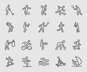 Sports action line icon