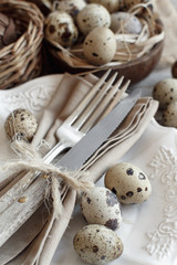 Rustic Easter table setting