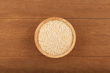 quinoa in wooden bowl