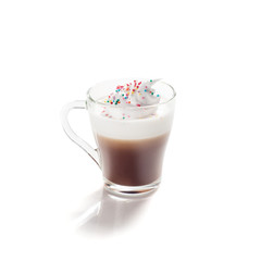 cup of coffee with milk isolated on white
