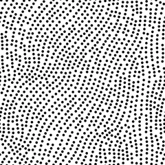 Behang Polka dot Naadloos stippenpatroon. Wit en zwart gekleurde vectorillustratie.